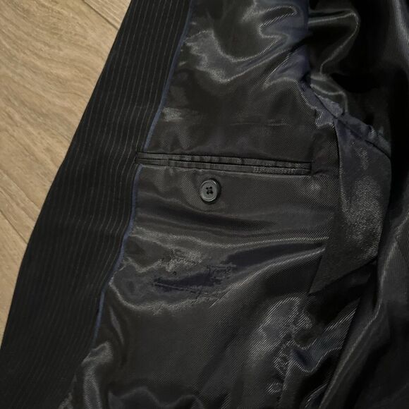 Sport Coat Jacket Men's 38 Reg Black Pin‎ Stripe 100% Wool Preowned - Picture 9 of 10